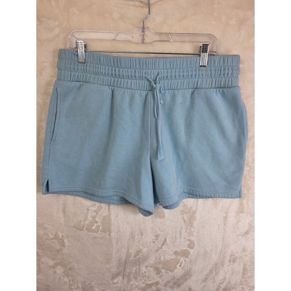 Wild Fable Womens Blue Fleece Sweat Shorts High Rise Drawstring Pockets Large